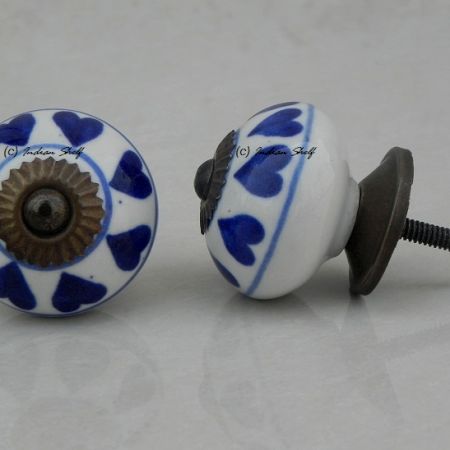 Blue Heart Ceramic Knob (1)